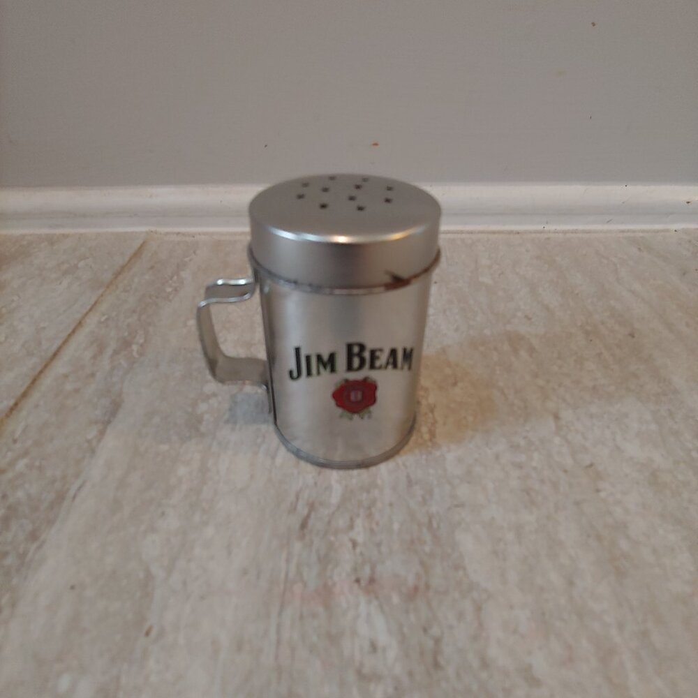 JIM BEAM Salt Pepper Spice or BBQ Seasoning Metal Shaker